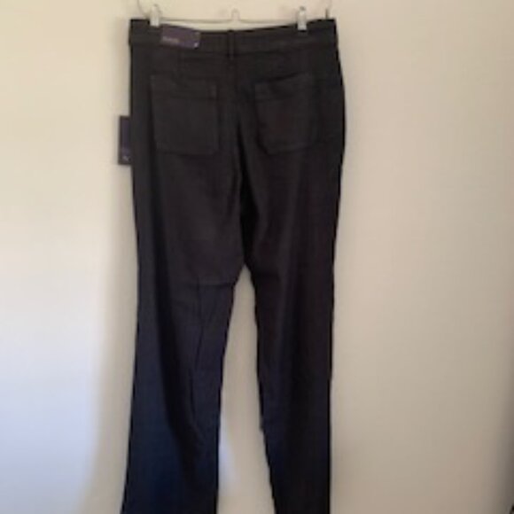 NYDJ Stretch Linen Trouser Pant_Black_Size 6 - Picture 5 of 8